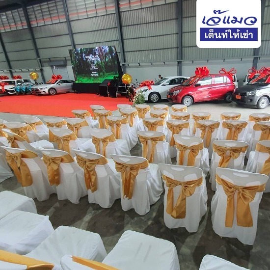 ให้เช่าเก้าอี้พลาสติก เก้าอี้คลุมผ้าผูกโบว์ ให้เช่าเก้าอี้พลาสติก เก้าอี้คลุมผ้าผูกโบว์